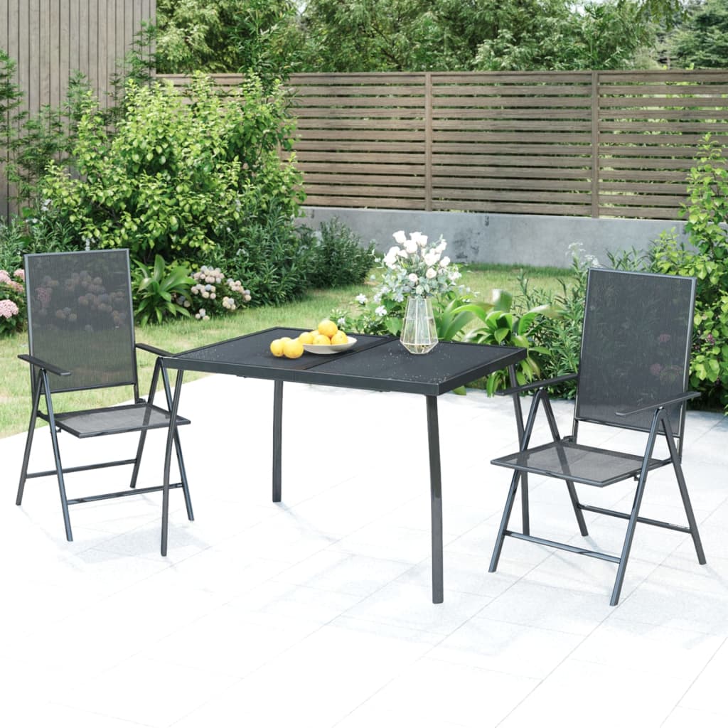 Mesa De Jardín Malla De Acero Gris Antracita