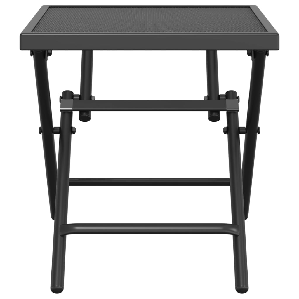 Mesa De Jardín Plegable Malla Acero Gris Antracita