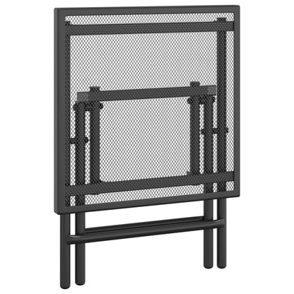 Mesa De Jardín Plegable Malla Acero Gris Antracita
