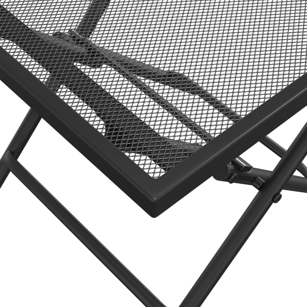 Mesa De Jardín Plegable Malla Acero Gris Antracita