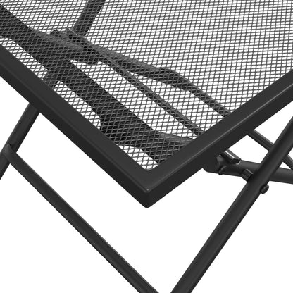 Mesa De Jardín Plegable Malla Acero Gris Antracita