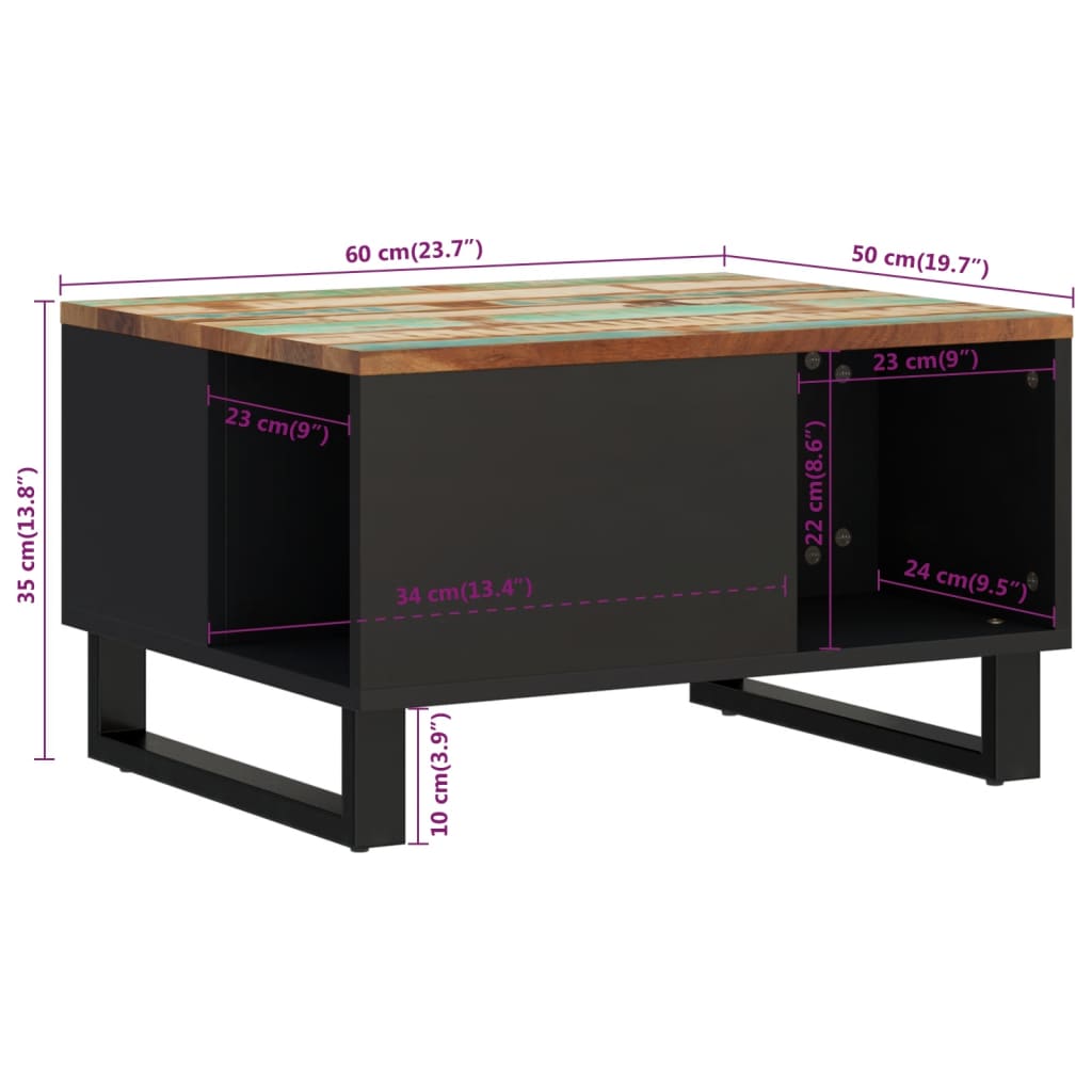 Mesa De Centro De Madera Maciza Reciclada