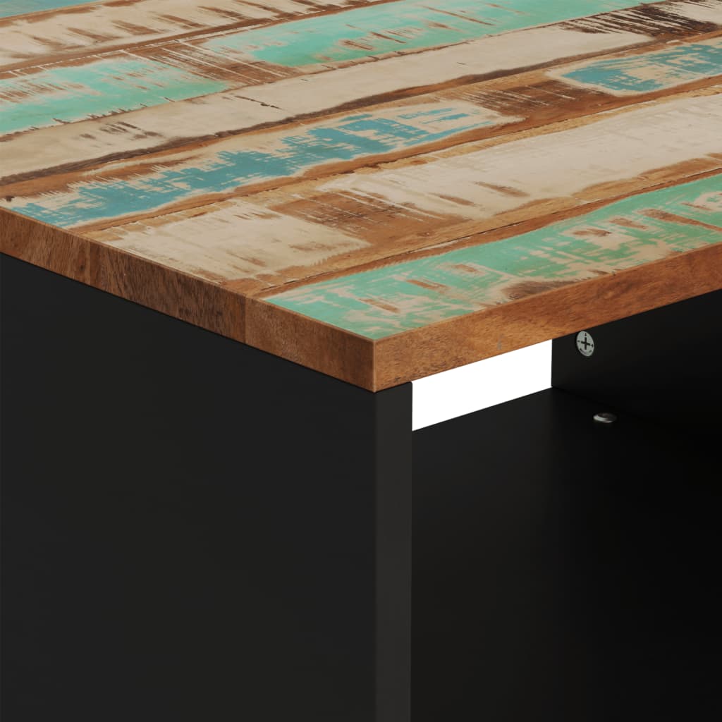 Mesa De Centro De Madera Maciza Reciclada 60X50X40 Cm