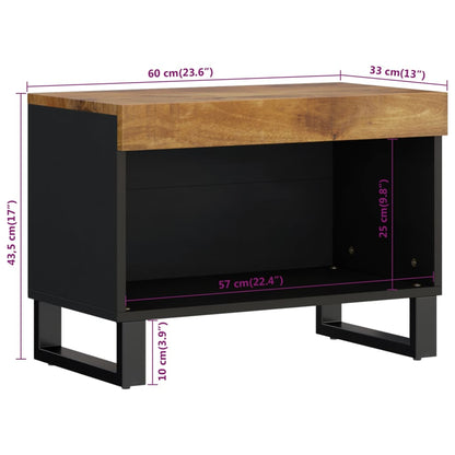 Mueble De Tv Madera Maciza De Mango 60X33X43,5 Cm