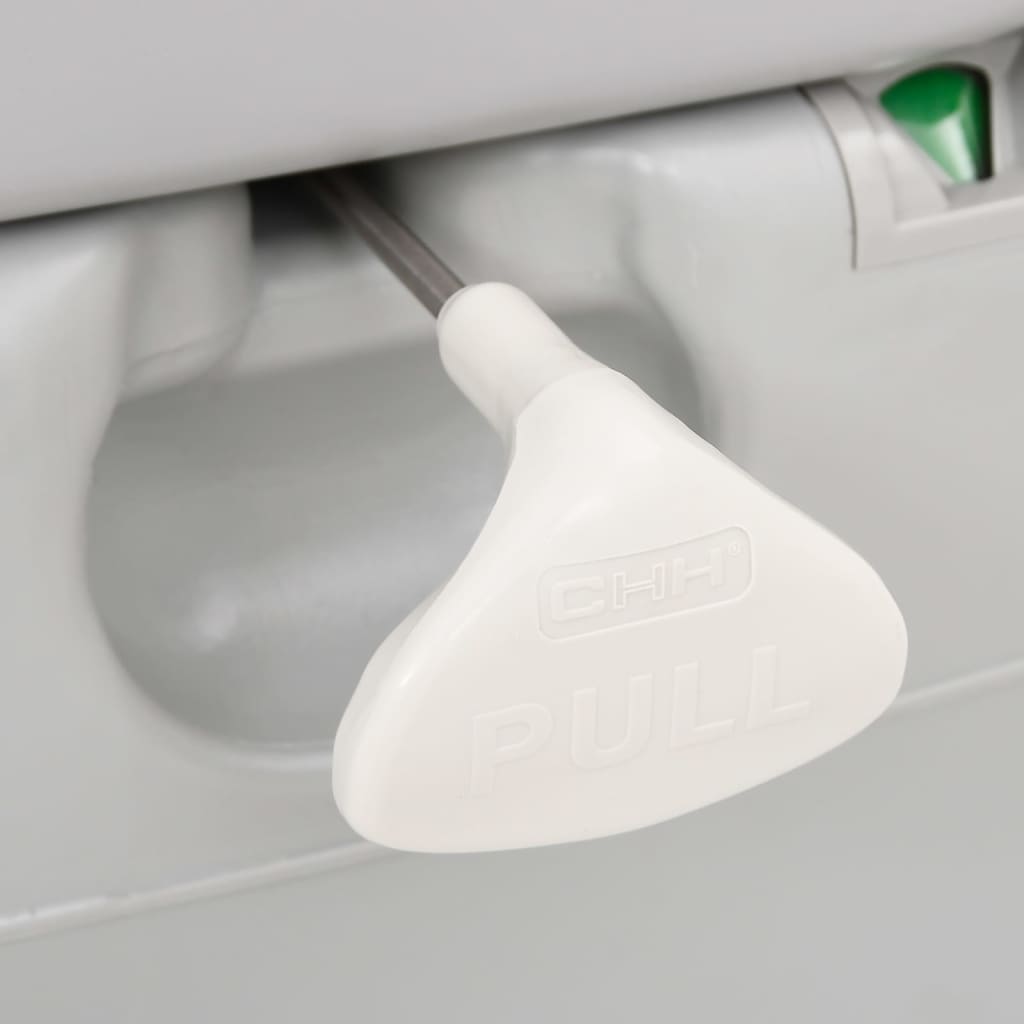 Inodoro De Camping Portátil Hdpe Gris Y Blanco 22+12 L