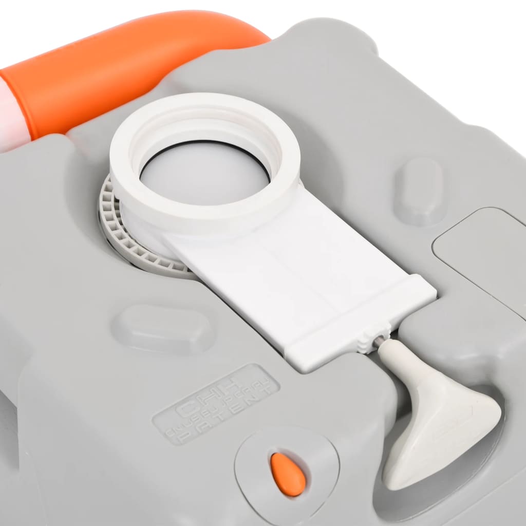 Inodoro De Camping Portátil Hdpe Gris Y Blanco 22+12 L