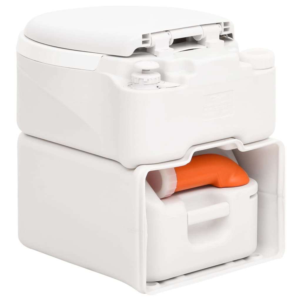 Inodoro De Camping Integrado Hdpe Y Pp Blanco 24+17 L