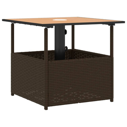 Mesa De Jardín Hueco De Sombrilla Ratán Pe 55X55X46,5 Cm