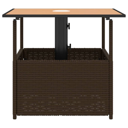 Mesa De Jardín Hueco De Sombrilla Ratán Pe 55X55X46,5 Cm