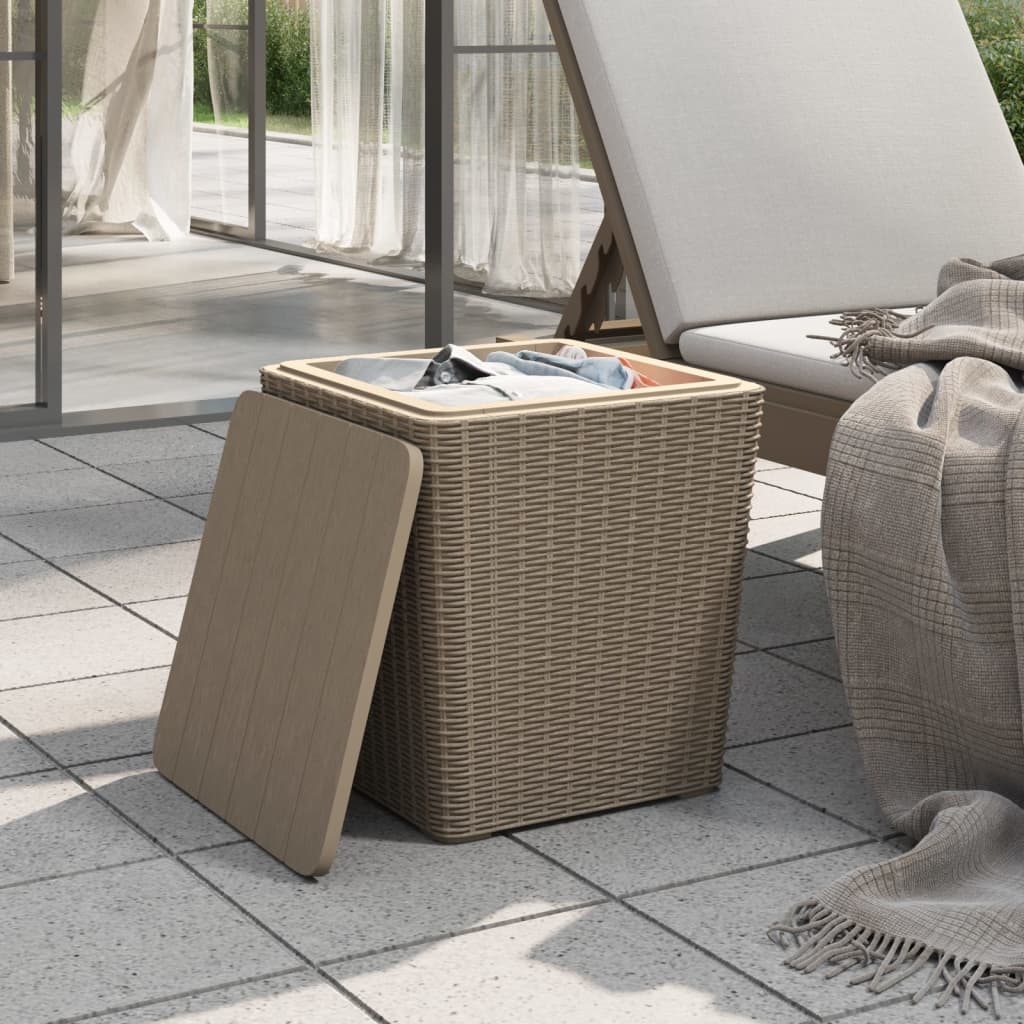Mesa De Jardín Con Tapa Extraíble Polipropileno Marrón Claro