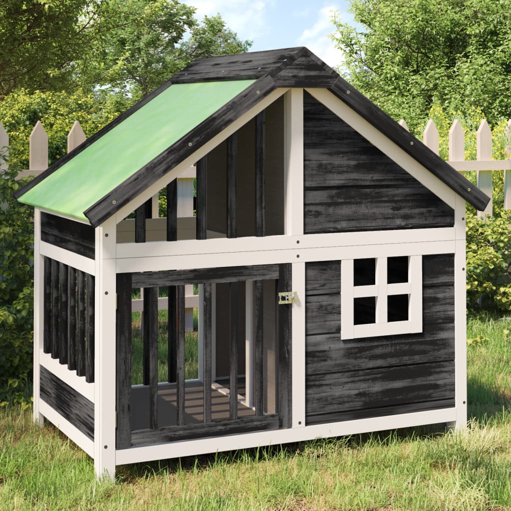 Caseta Para Perros Madera Maciza De Pino 96X60,5X87 Cm