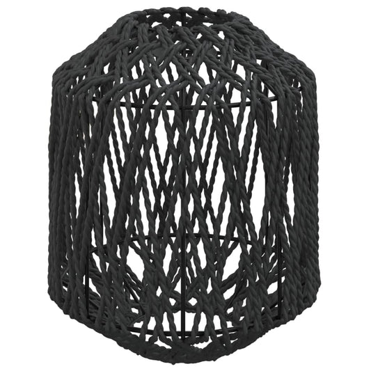 Pantalla De Lámpara Hierro Y Papel Negra Ø23X28 Cm