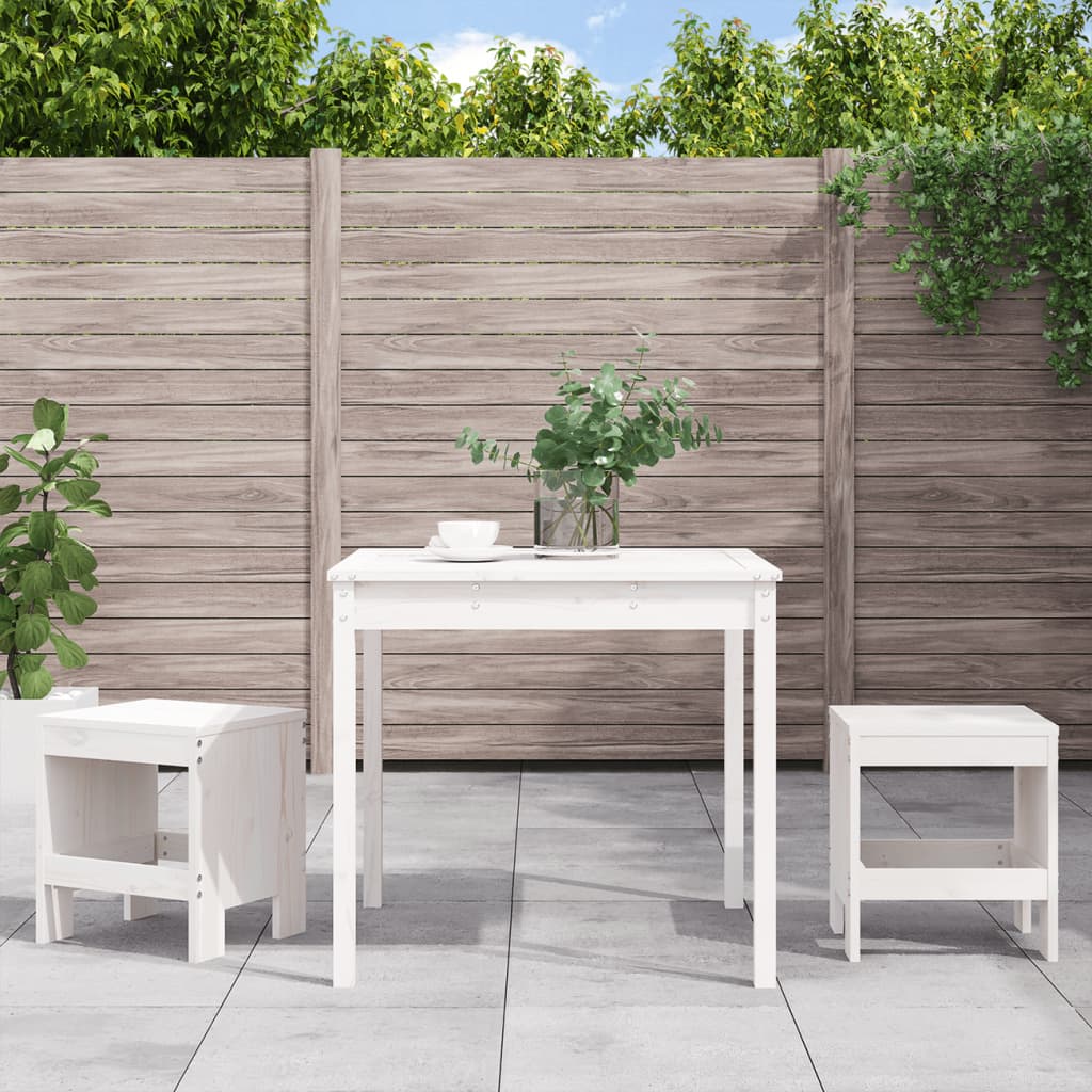 Mesa Y Sillas De Jardín 3 Pzas Madera Maciza Douglas