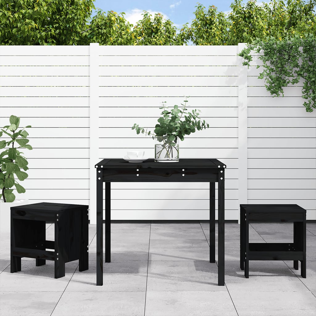 Mesa Y Sillas De Jardín 3 Pzas Madera Maciza Douglas