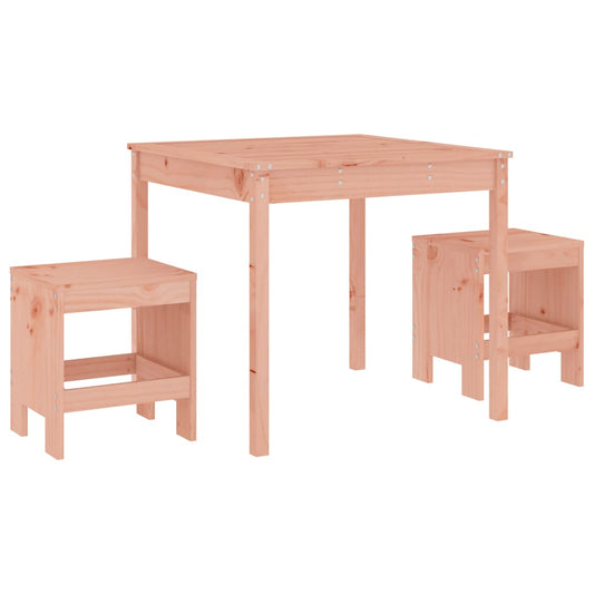 Mesa Y Sillas De Jardín 3 Pzas Madera Maciza Douglas