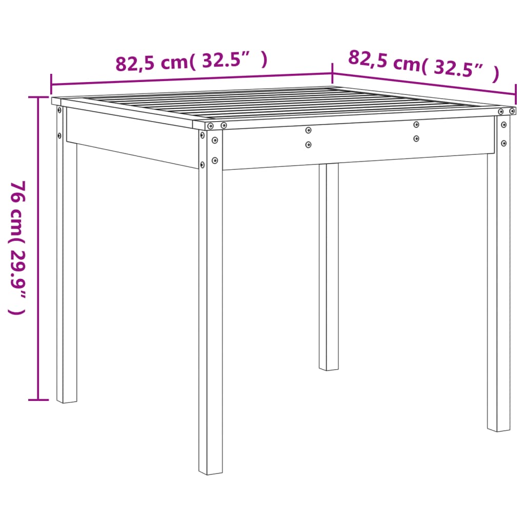 Mesa Y Sillas De Jardín 3 Pzas Madera Maciza Douglas