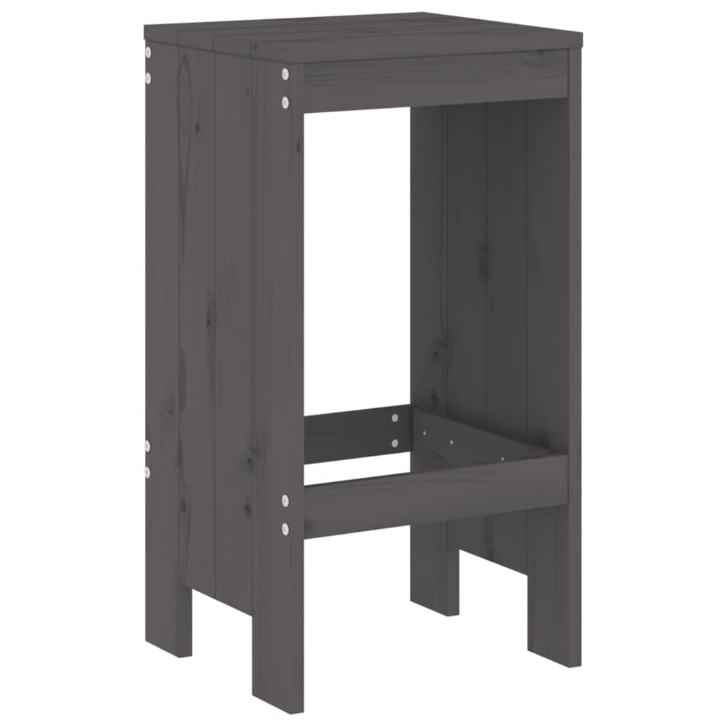 Set De Mesa Y Taburetes Altos Jardín 5 Piezas Madera
