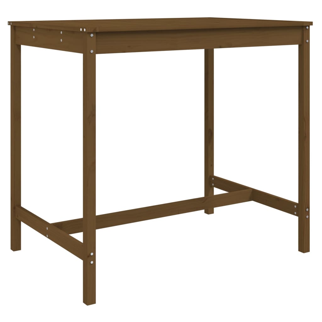 Mesa Y Taburetes Altos De Jardín 5 Pzas Madera
