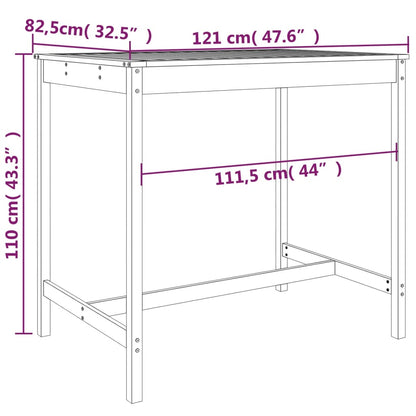 Mesa Y Taburetes Altos De Jardín 5 Pzas Madera