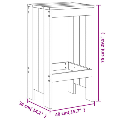Mesa Y Taburetes Altos De Jardín 5 Pzas Madera