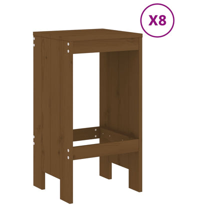 Mesa Y Taburetes Altos De Jardín 9 Pzas Madera