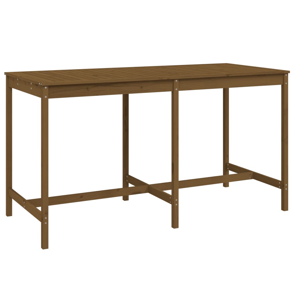 Mesa Y Taburetes Altos De Jardín 9 Pzas Madera