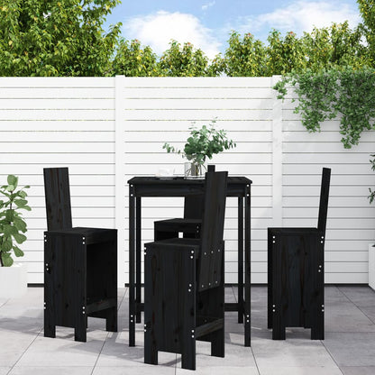 Mesa Alta Y Taburetes De Jardín 5 Piezas Madera Maciza Douglas