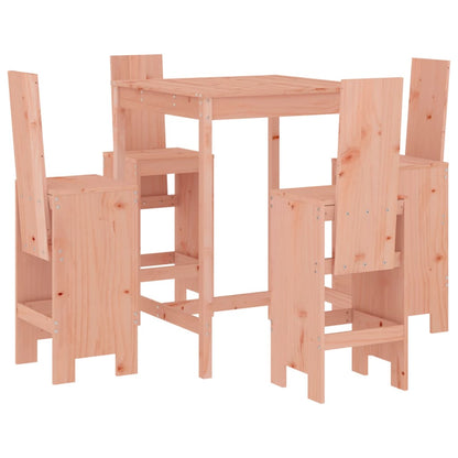 Mesa Alta Y Taburetes De Jardín 5 Piezas Madera Maciza Douglas
