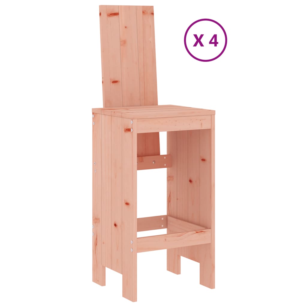 Mesa Alta Y Taburetes De Jardín 5 Piezas Madera Maciza Douglas