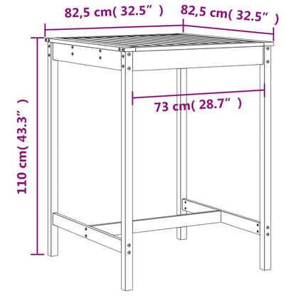 Mesa Alta Y Taburetes De Jardín 5 Piezas Madera Maciza Douglas