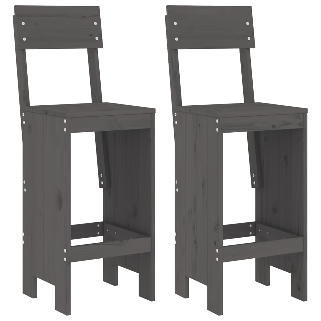 Set De Mesa Y Taburetes Altos Jardín 3 Piezas Madera