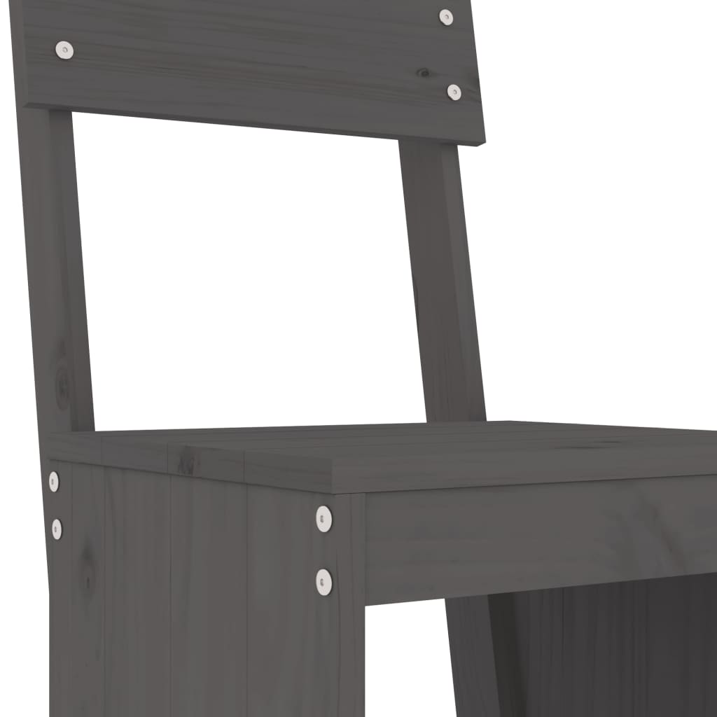 Set De Mesa Y Taburetes Altos Jardín 3 Piezas Madera