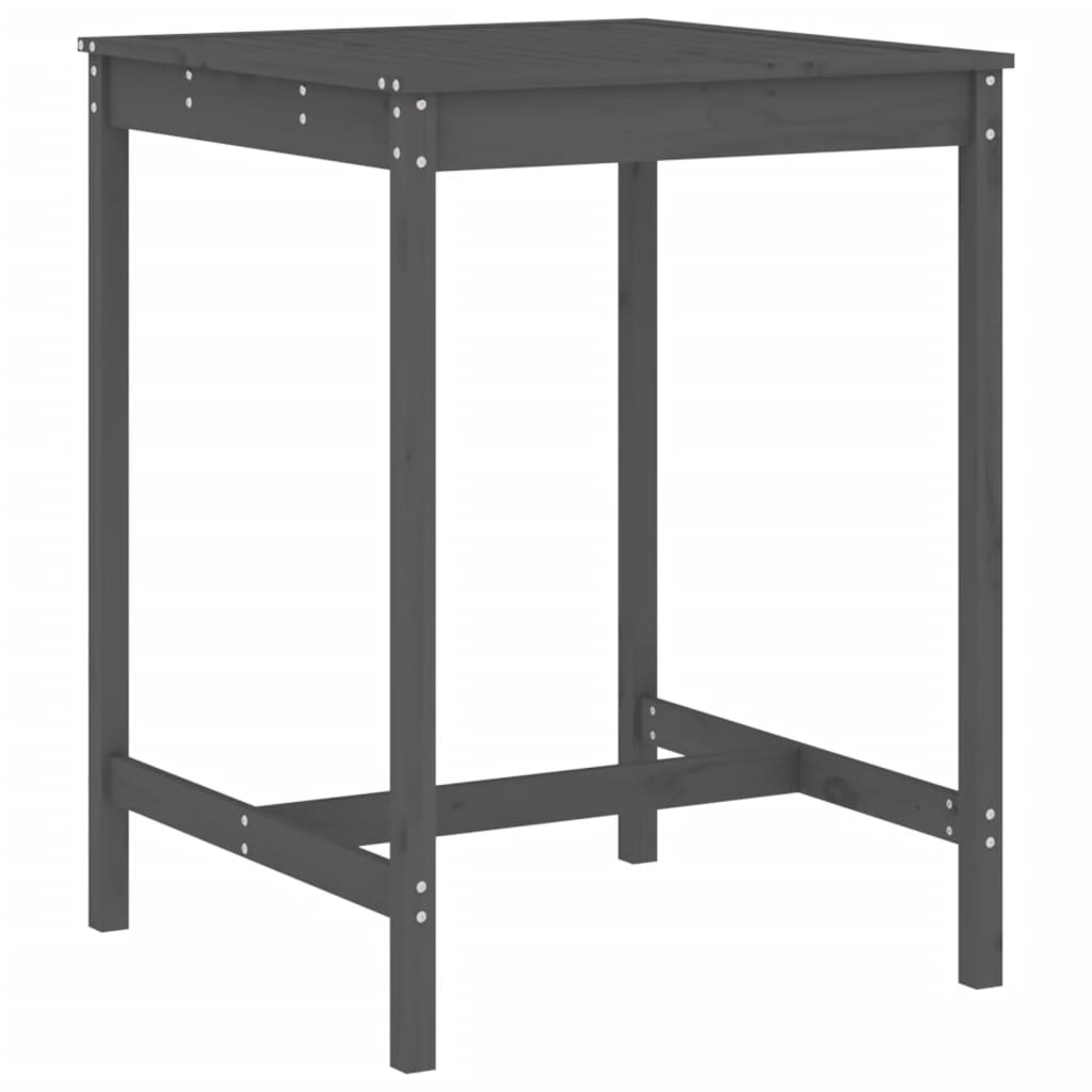 Set De Mesa Y Taburetes Altos Jardín 3 Piezas Madera