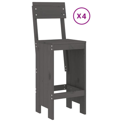 Set De Mesa Y Taburetes Altos Jardín 5 Piezas Madera