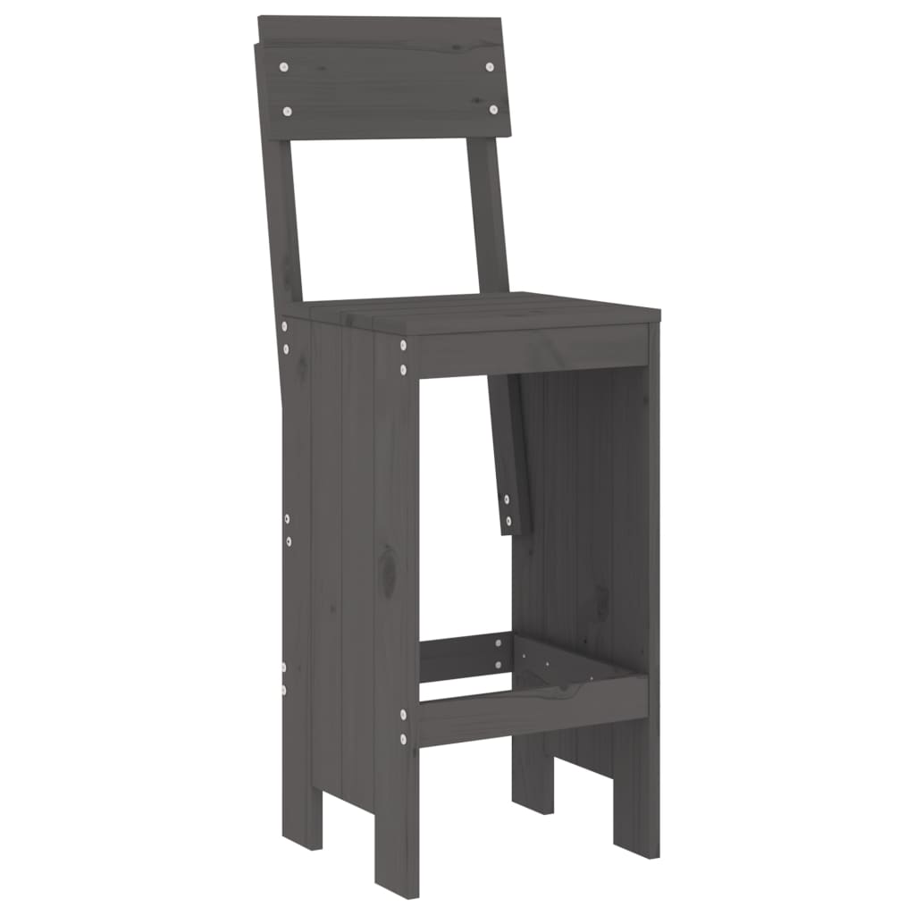 Set De Mesa Y Taburetes Altos Jardín 5 Piezas Madera