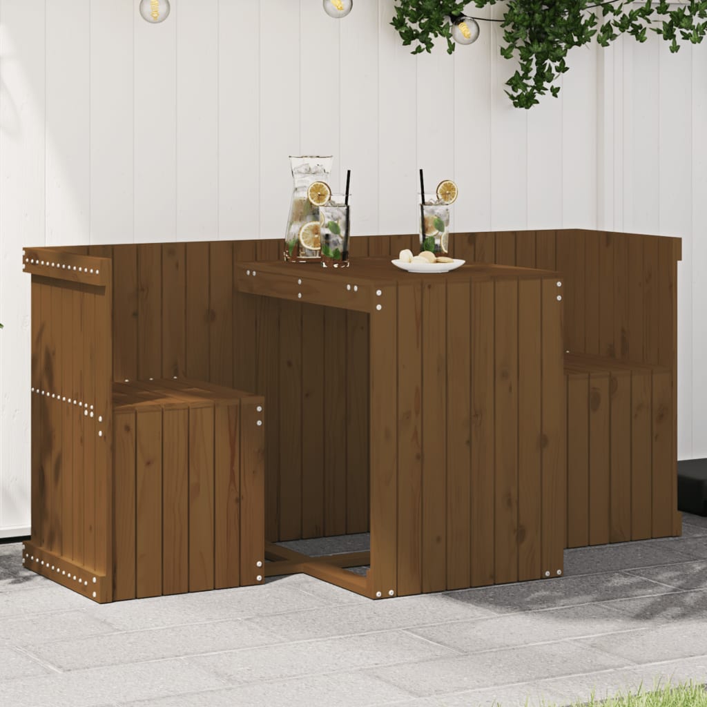 Juego De Balcón 2 Plazas Madera Maciza De