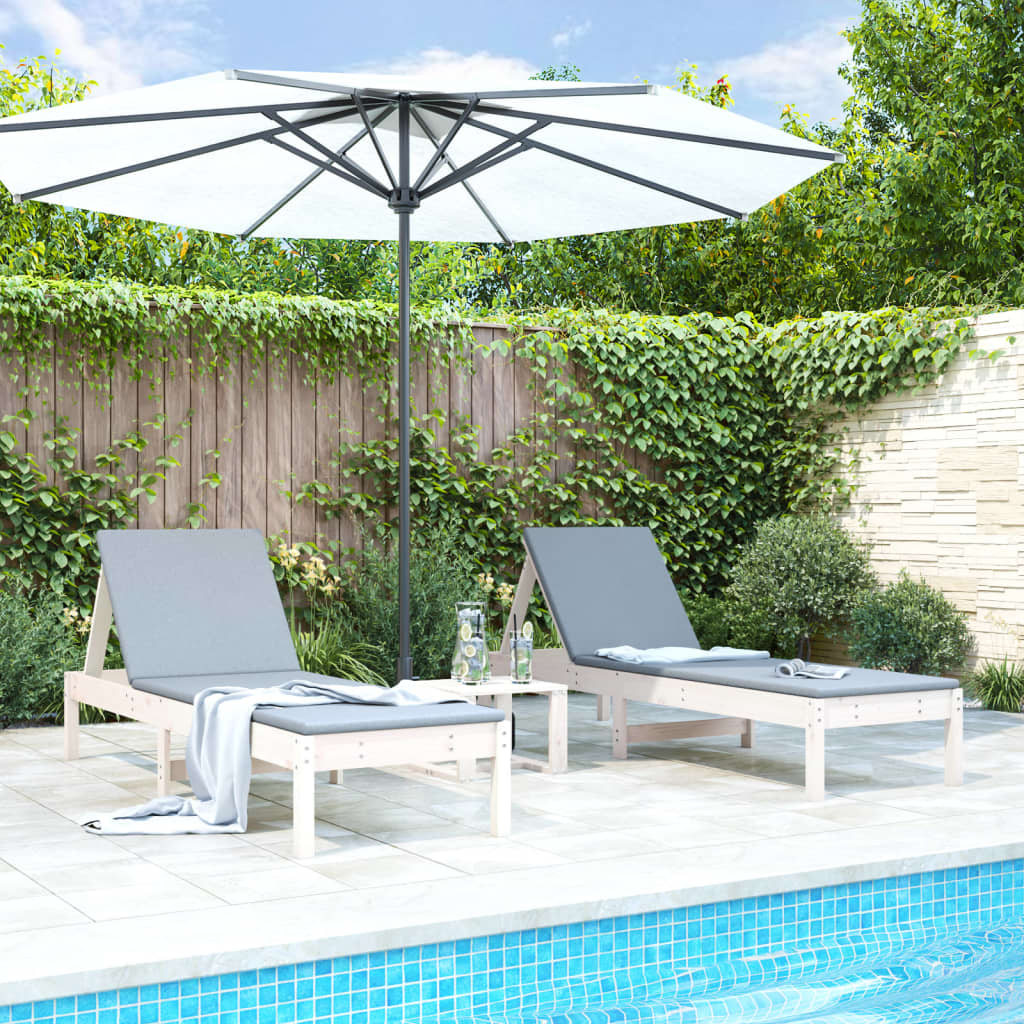 Tumbona De Madera Maciza Douglas 199,5X60X74 Cm