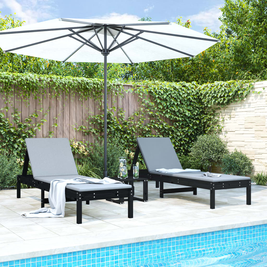Tumbona De Madera Maciza Douglas 199,5X60X74 Cm