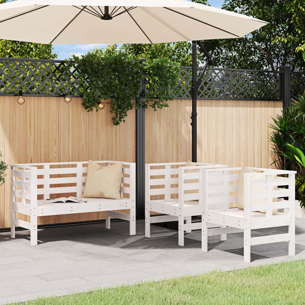 Juego De Muebles De Jardín 3 Pzas Madera Maciza De