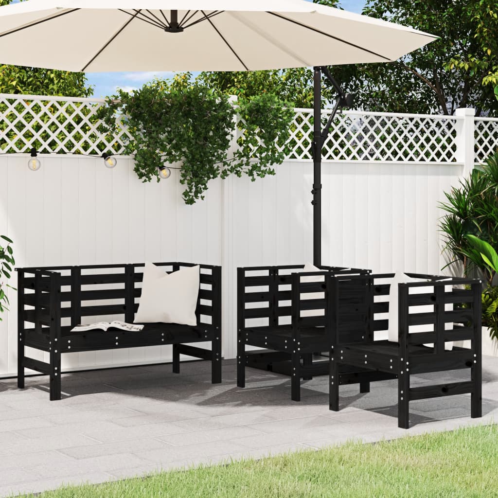Juego De Muebles De Jardín 3 Pzas Madera Maciza De