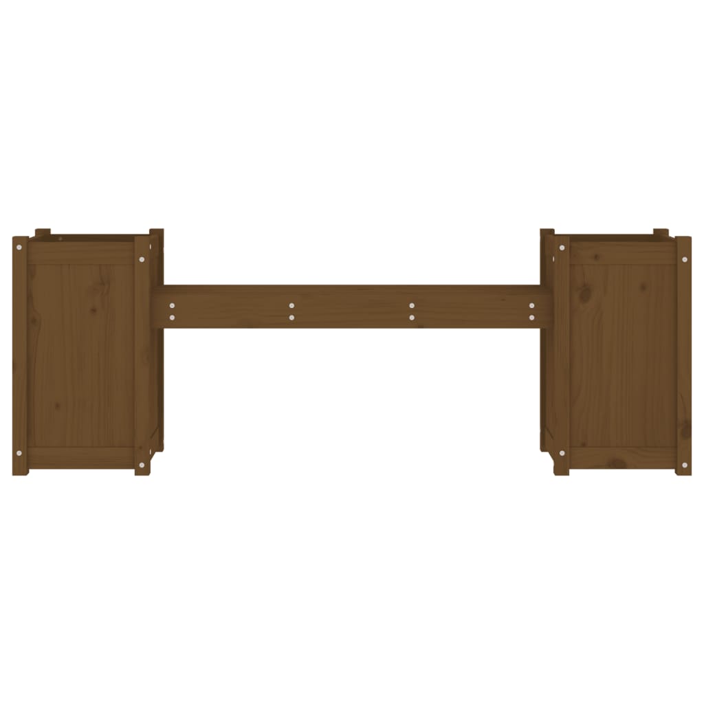 Banco Con Jardineras Madera Maciza 180X36X63Cm