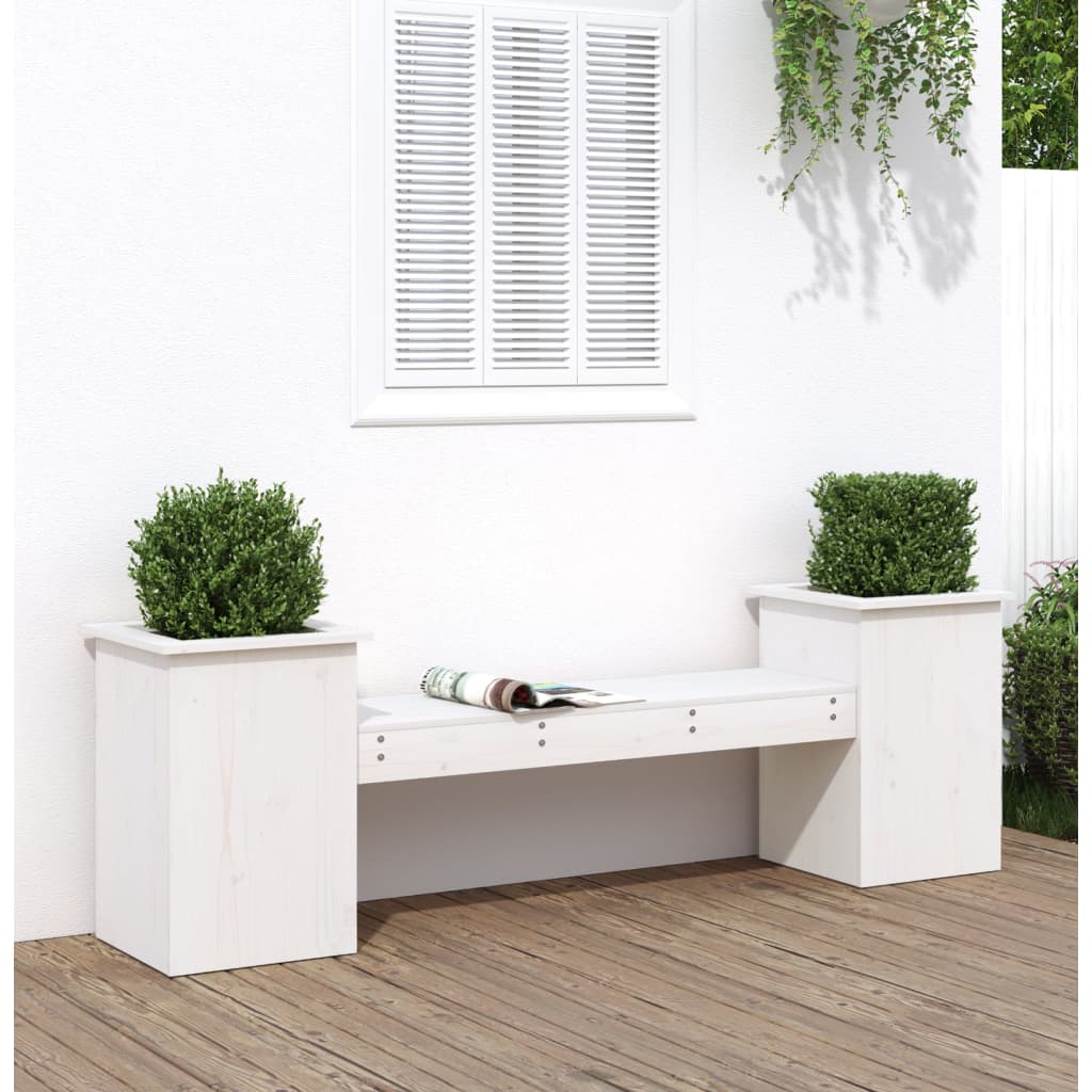 Banco Con Jardineras Madera De 184,5X39,5X56,5 Cm