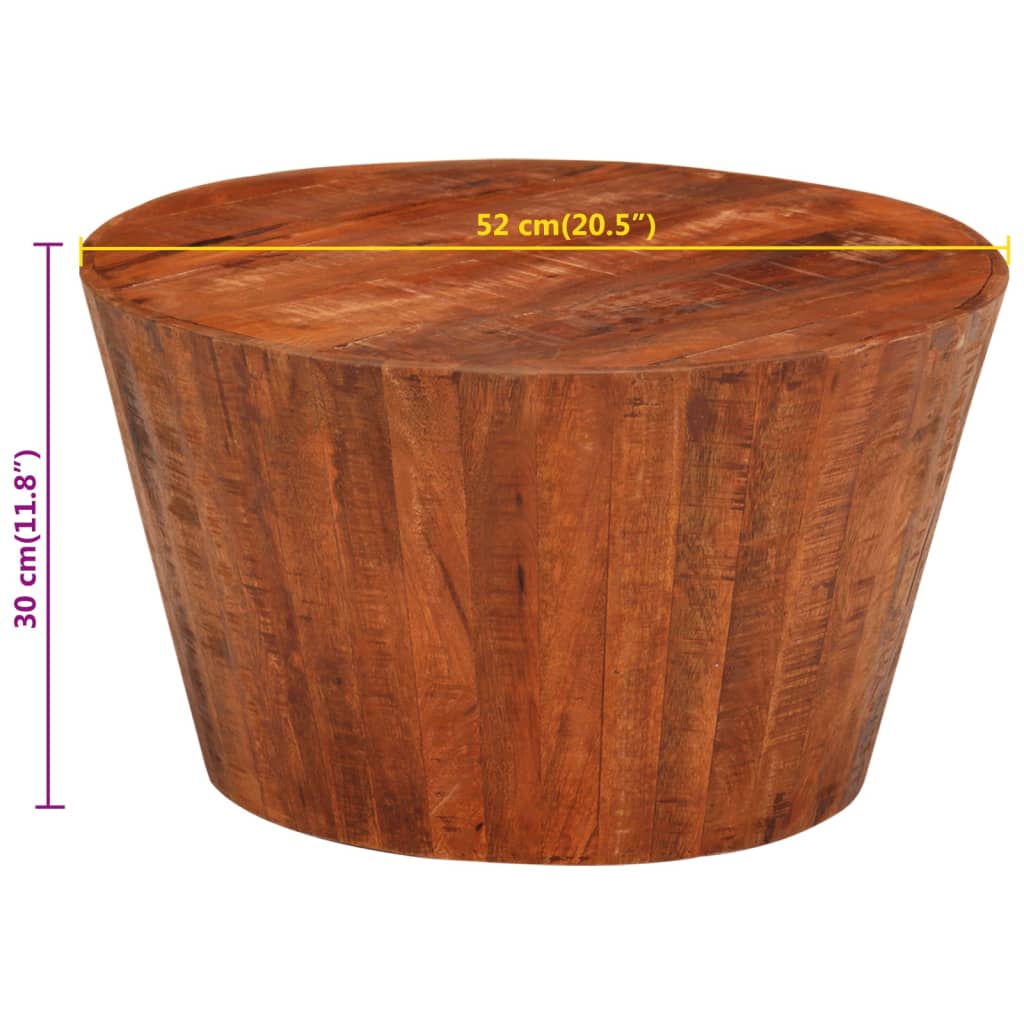 Mesa De Centro De Madera Maciza De Mango Rugosa