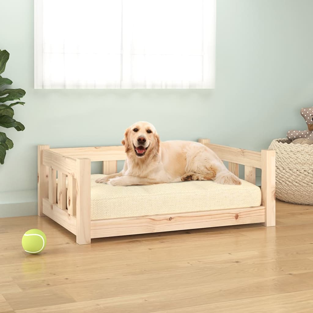 Cama Para Perros Madera Maciza De Pino 55,5X45,5X28 Cm