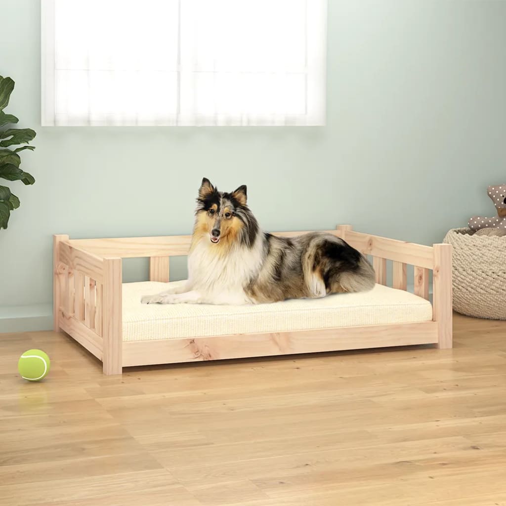 Cama Para Perros Madera Maciza De Pino 55,5X45,5X28 Cm