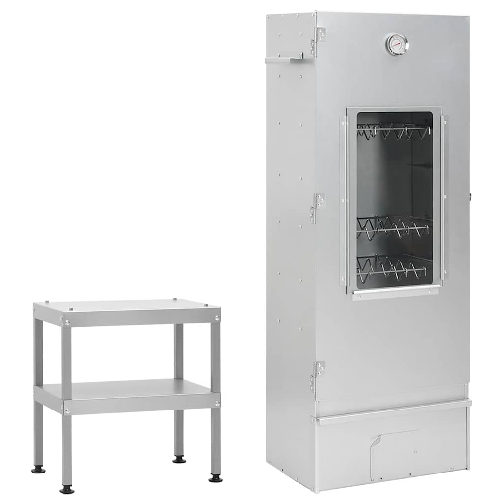 Horno Ahumador De Barbacoa Con Mesa Acero Galvanizado