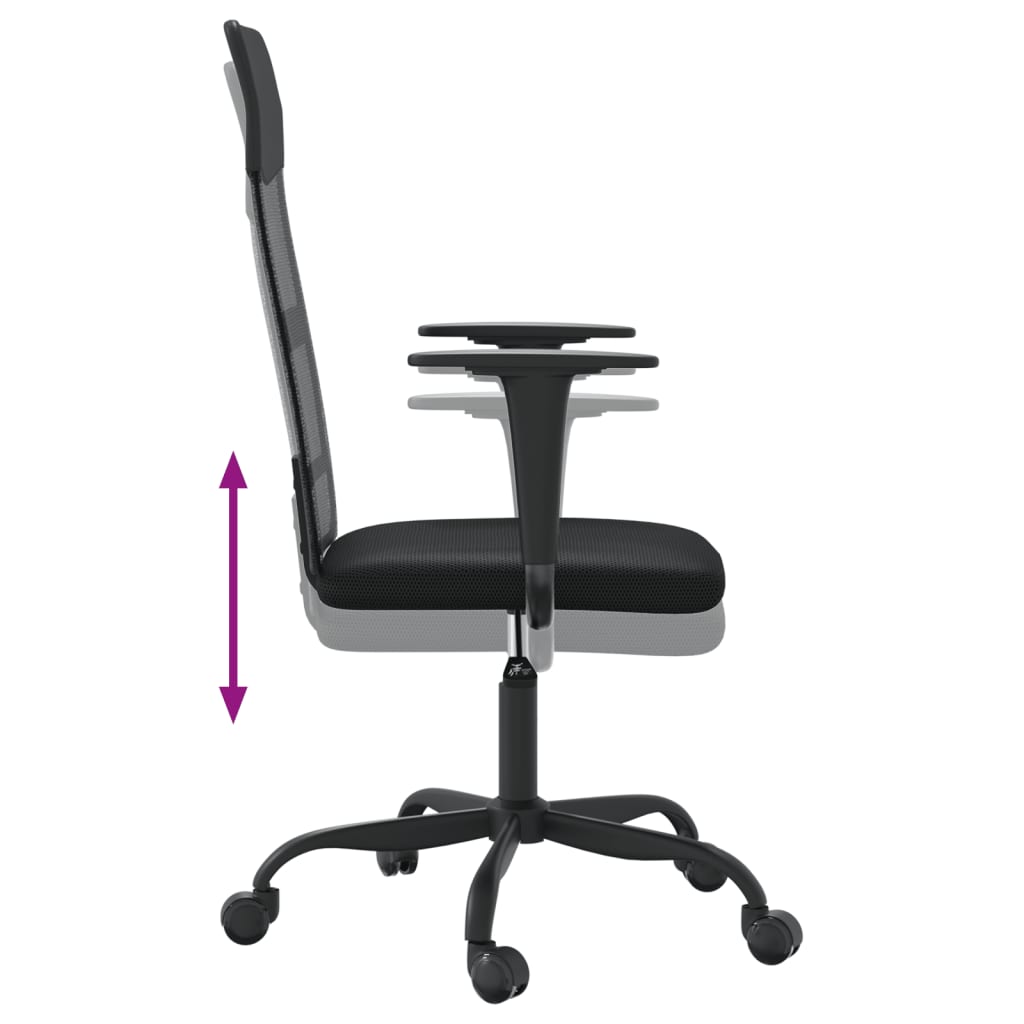 Silla De Oficina Altura Ajustable Tela Malla Y Cuero Pe