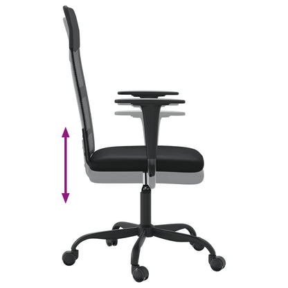 Silla De Oficina Altura Ajustable Tela Malla Y Cuero Pe