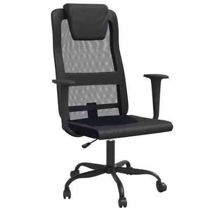 Silla De Oficina Altura Ajustable Tela Malla Y Cuero Pe