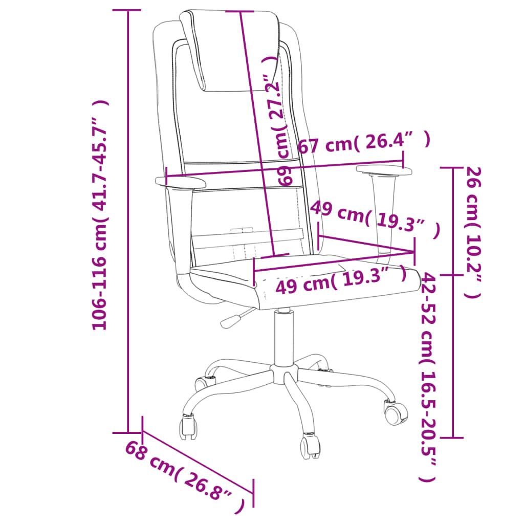 Silla De Oficina Altura Ajustable Tela Malla Y Cuero Pe